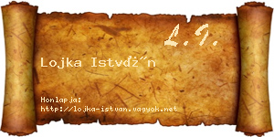 Lojka István névjegykártya